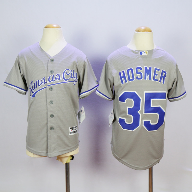 Youth Kansas City Royals #35 Hosmer Grey MLB Jerseys